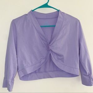 Lilac/lavender cardigan cropped shirt